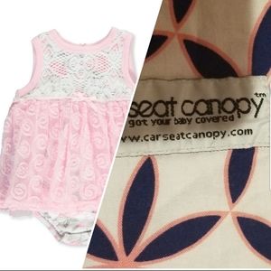 Pink dress and carseat canopy
